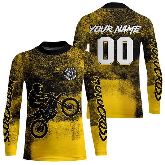 Yellow Motocross Jersey for Kid Women Men Custom Dirt Bike Shirts Racing Shirt XM430