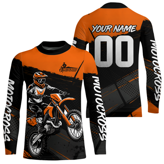 Orange Motocross Jersey for Men Women Kid Dirt Bike Shirts Custom Off road Riding Shirt XM463