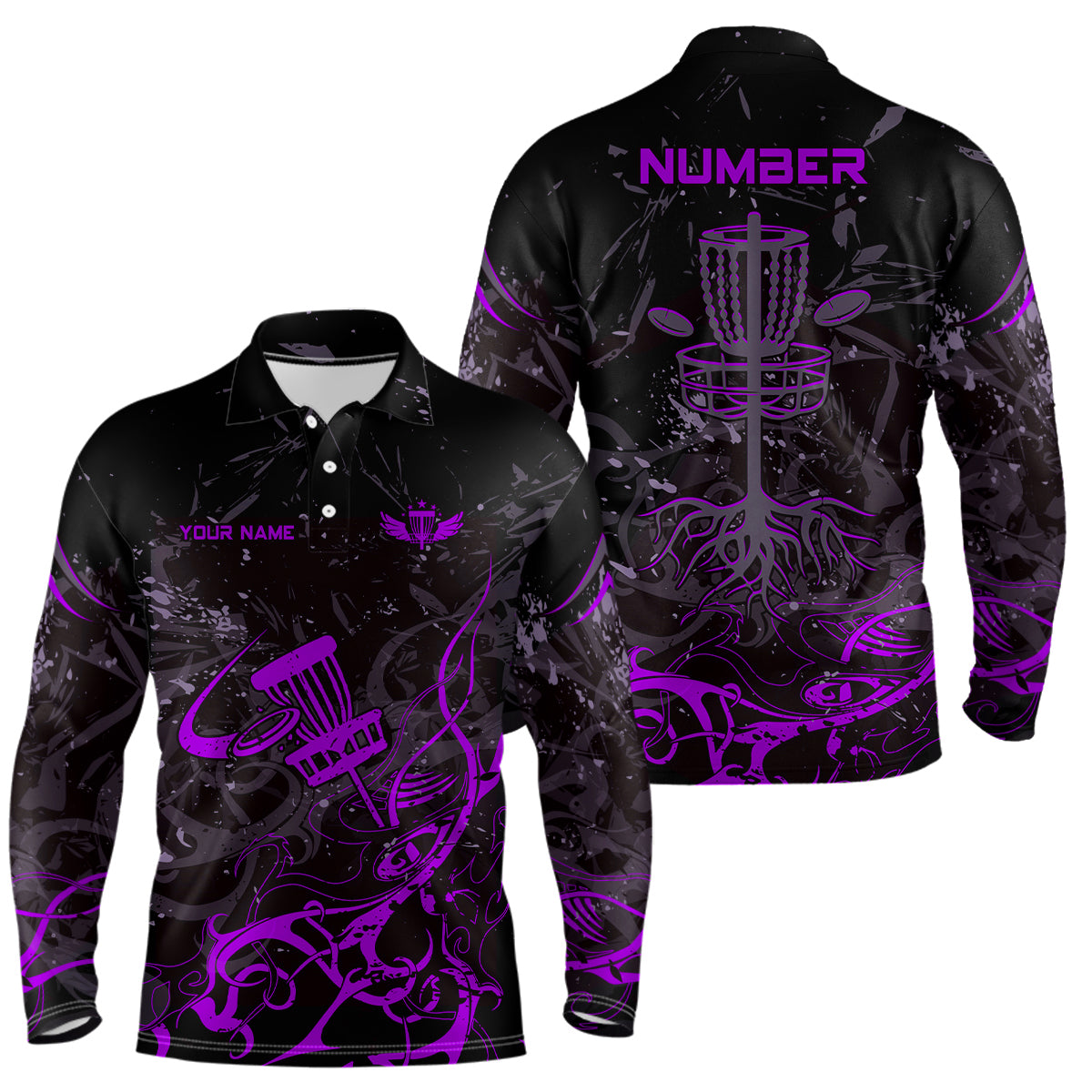 Colors Camo Black Mens Disc Golf Polo Shirts Custom Disc Golf Basket Tree Personalized Golf Gifts For Men TY2