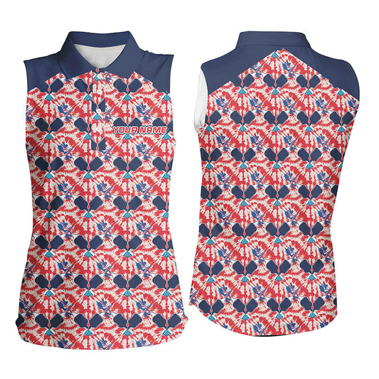 Custom American Flag Pickleball Ladies Polo Shirts, Patriotic Pickleball Jerseys For Team IPHW6939