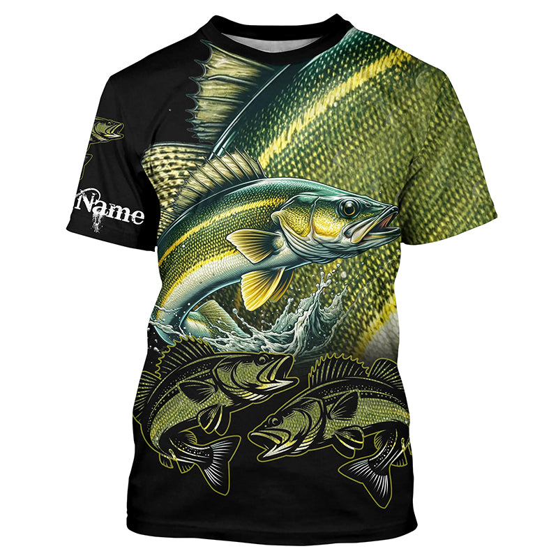 Walleye Fishing Customize Name UV protection long sleeves fishing shirts, gifts for fishing lovers NQS1788