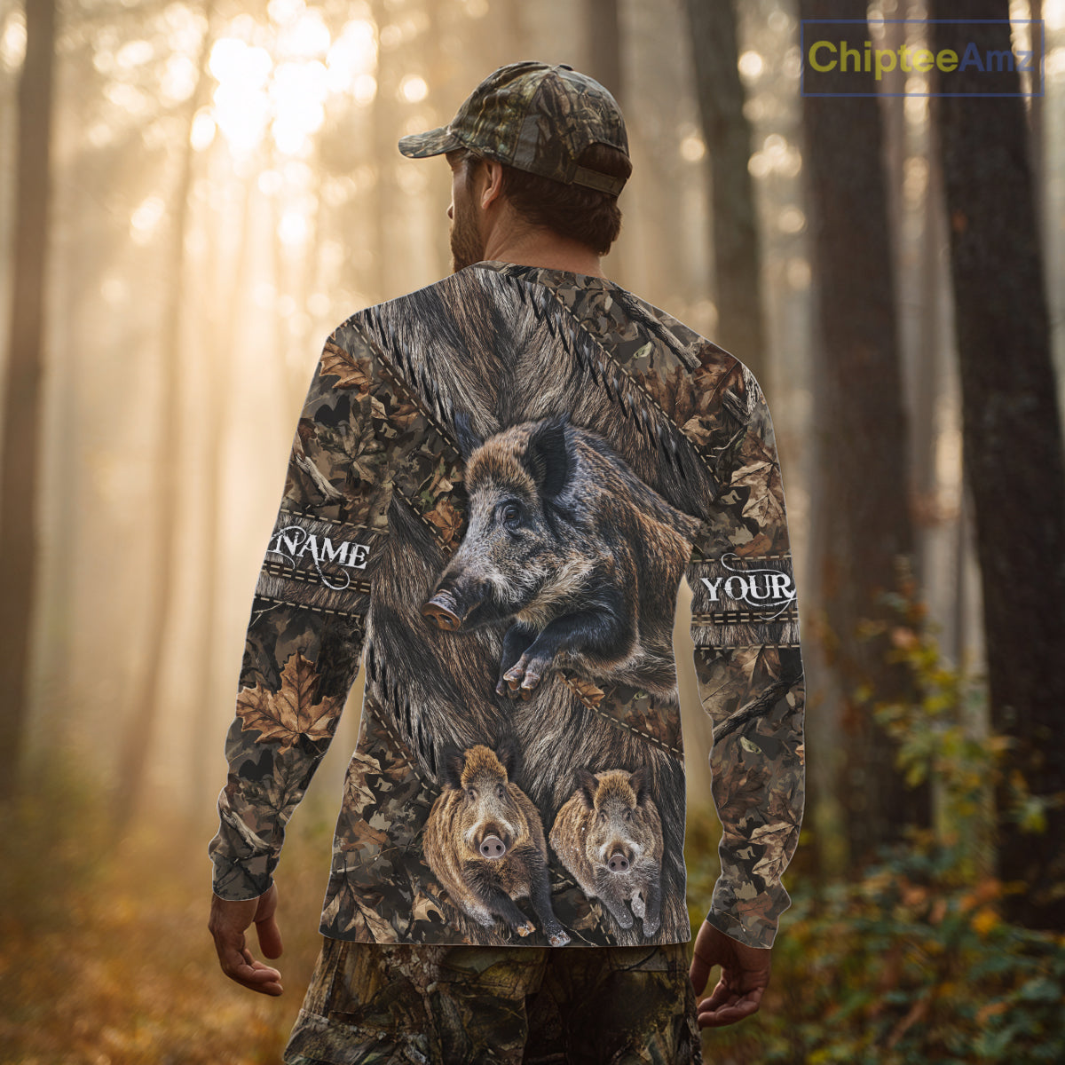 Beautiful Wild Hog Hunting Camouflage 3D All Over Print Shirts Personalized Hunting Gifts NHT147