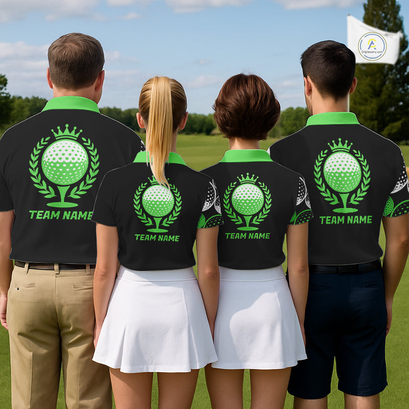 Golf Balls Green Pattern Womens Golf Polo Shirts Custom Golf Apparel For Familly Team Shirt NHT709