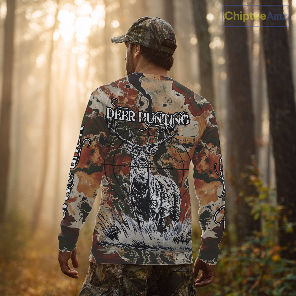 Season Deer Hunting Shirt Brown Green Camo 3D Custom Name Clothes For Hunters NHT91