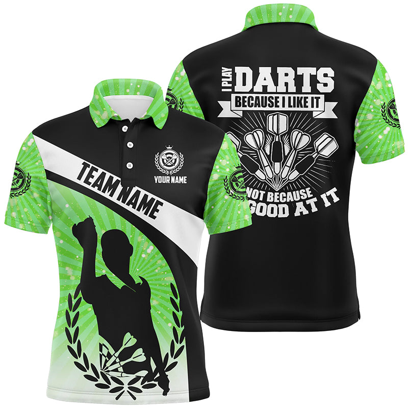 I Play Darts Because I Like It Green Halo Mens Dart Polo Shirt Custom Dart Jerseys For Men LDT1316