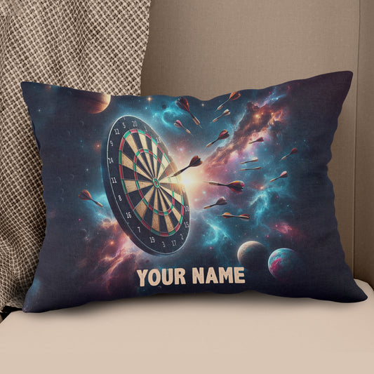Dartboard In Galaxy Custom Darts Throw Pillow Personalized Dart Gifts LDT1150