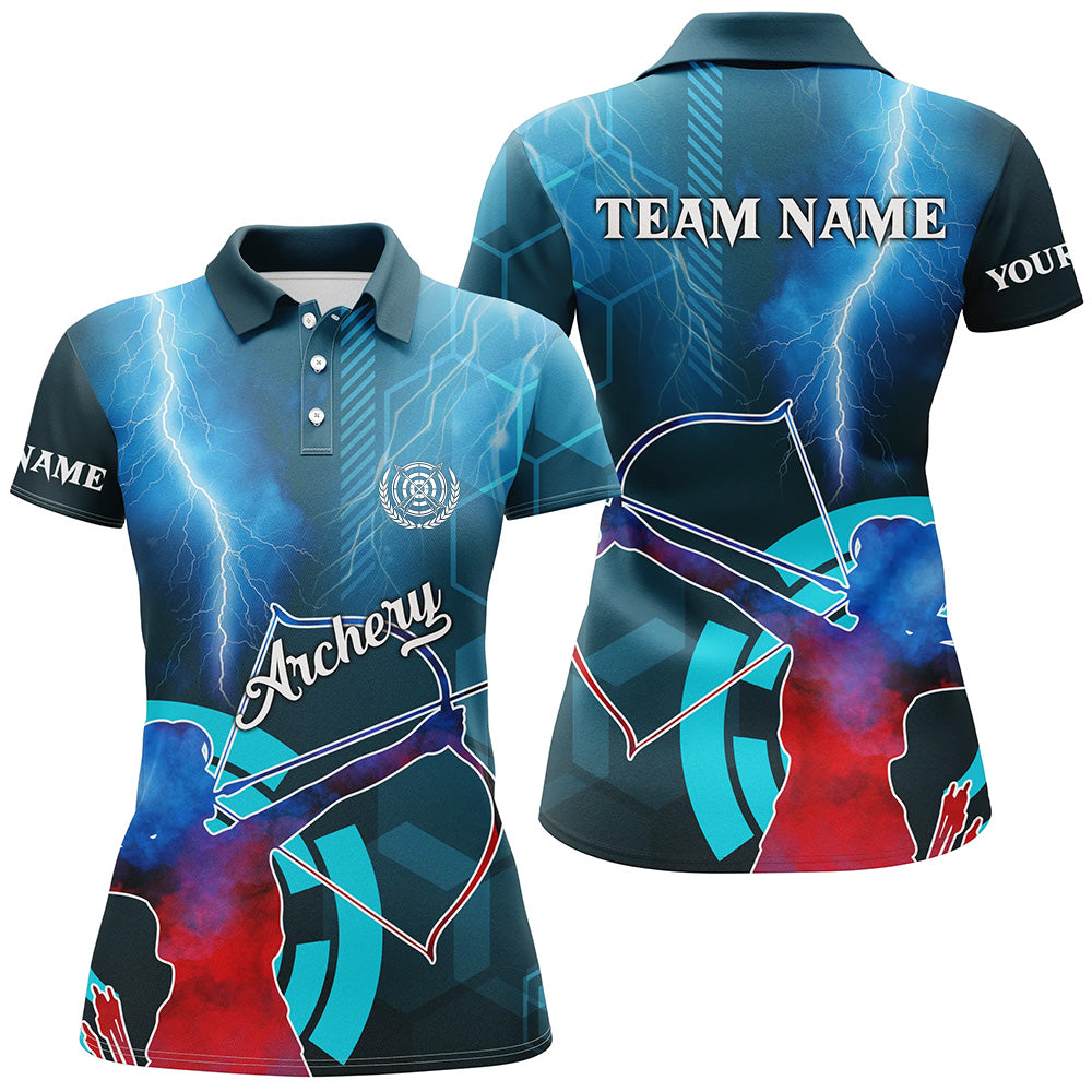 Personalized Archery 3d Thunder Lightning Polo Shirts For Women Custom Archery Jersey Design For Team TDM0539