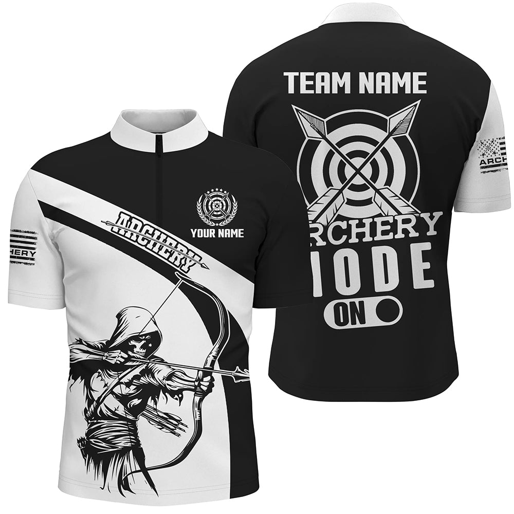 Personalized Funny Archery Player Men Quarter-Zip Shirts Custom Name Archery Jerseys TDM1497