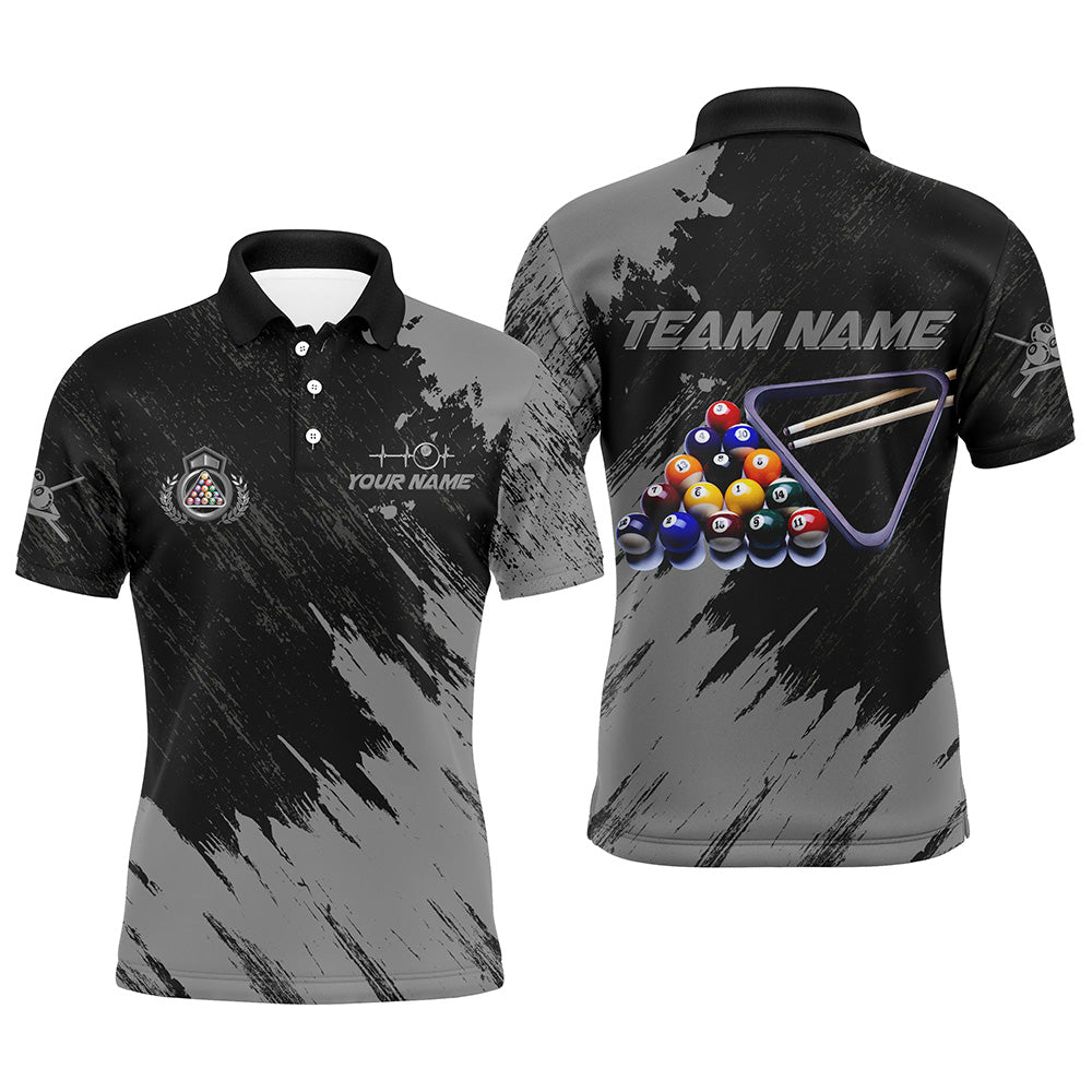 Personalized Billiards Balls Painted Grey Version All Over Print Billiard Polo Shirts For Men TDM0185
