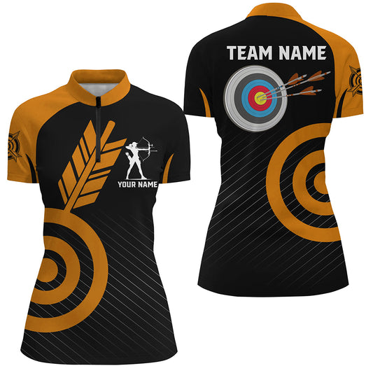 Personalized Orange Archery Jerseys For Women Custom Archery Shirts Team League Archery Uniform TDM1948