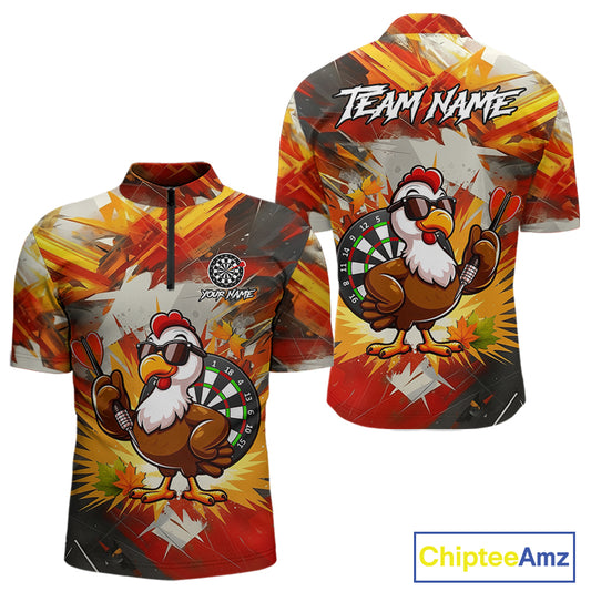 Personalized Funny Turkey Dartboard Shirt For Men Custom Thanksgving Darts Jersey, Darts Gift TDM5050