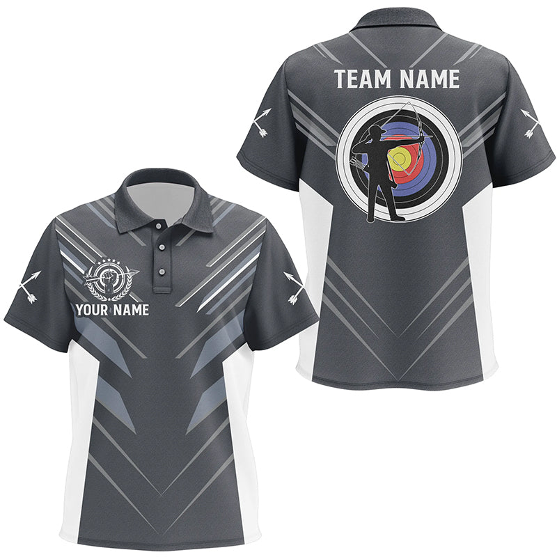 Custom Grey Archery Jerseys Polo Shirts For Kid Best Archery Jersey Design Shirts For Archer TDM0659