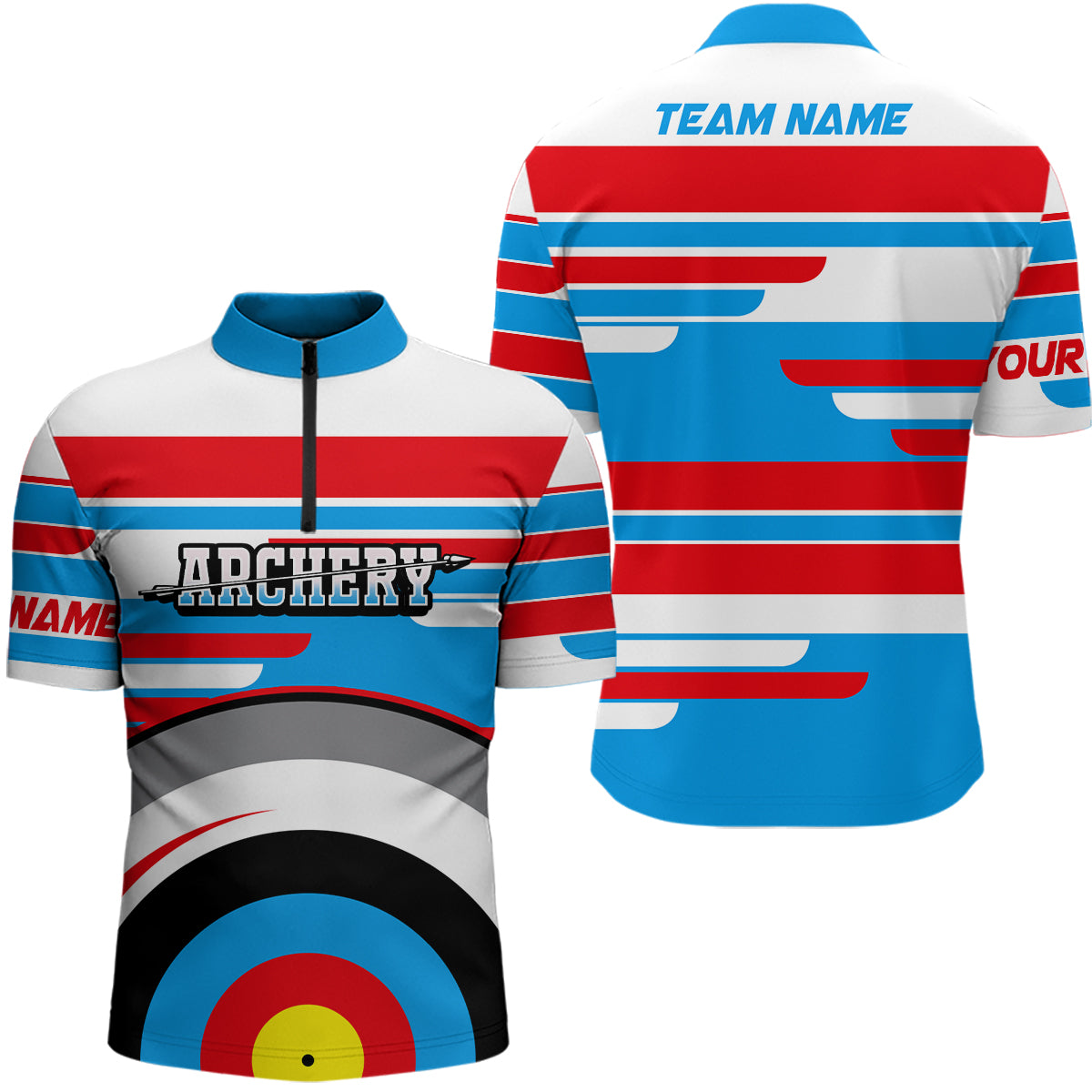Personalized Archery 3d Targets Men Quarter-Zip Shirts, Unique Archery Game Shirt For Team TDM0554