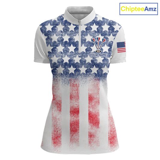 Custom American Flag Dart Shirts For Women Patriotic Dart Team Shirt Darter Outfits Attire NYN2888