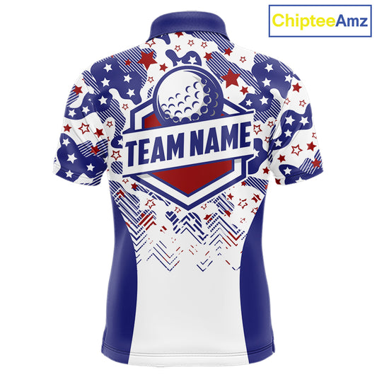 Mens Golf Polo Shirt Camouflage US Flag Custom Patriotic Golf Team Shirts For Men, Golf Gifts NYN2916