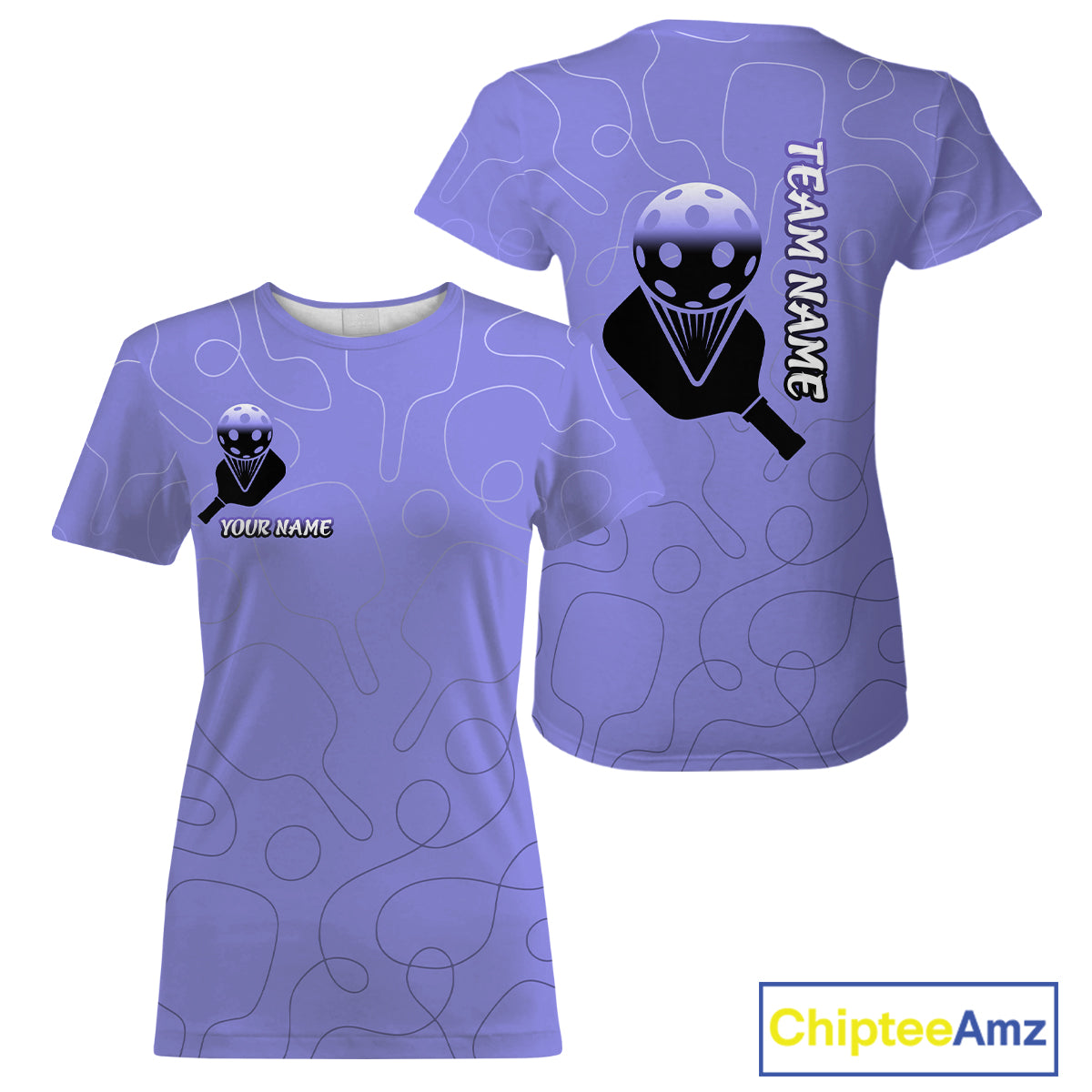 Custom Black And Purple Pickleball T-Shirt For Women Outfit Paddle Pickleball Team Shirt NYN0935