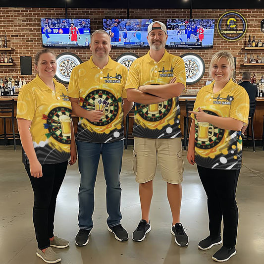Personalized Play Darts And Cheer Beers Women Darts Quarter-Zip Shirts Funny Dart League Jerseys NYN2184