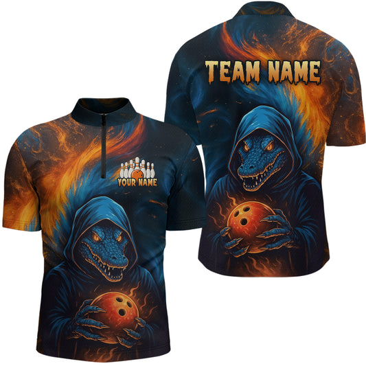 Custom Alligator Bowling Team Shirt Unisex Bowling Jersey for Men Polo & 1/4-Zip QZT754