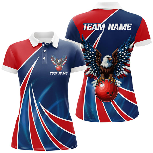 Eagle Bowling Shirts Men Women Personalized Polo Bowling Team Jersey Red Blue BDT493
