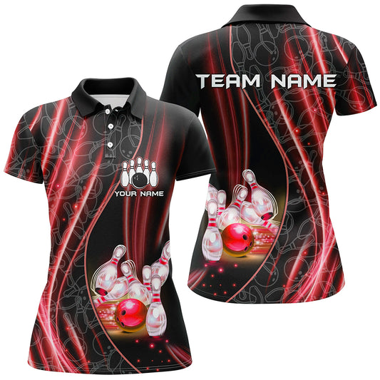 Red Light Bowling Shirt For Men Women Custom Team Bowling Jersey For Couples BDT504