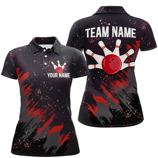 Personalized Red Bowling Jersey Team Custom Bowling Polo Shirt For Men & Women BDT486