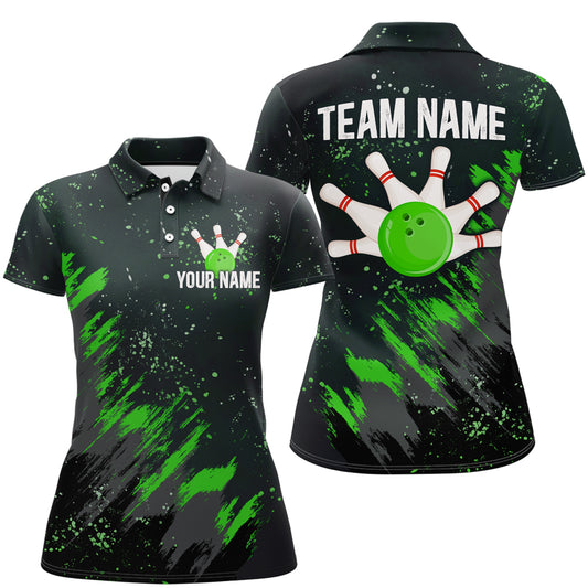 Personalized Green Bowling Jersey Team Custom Bowling Polo Shirt For Men & Women BDT486