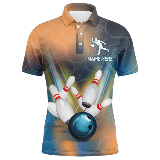 Personalized Bowling Polo Shirt For Men 3D Bowling Jersey Custom Bowling Team League Shirts BDT204