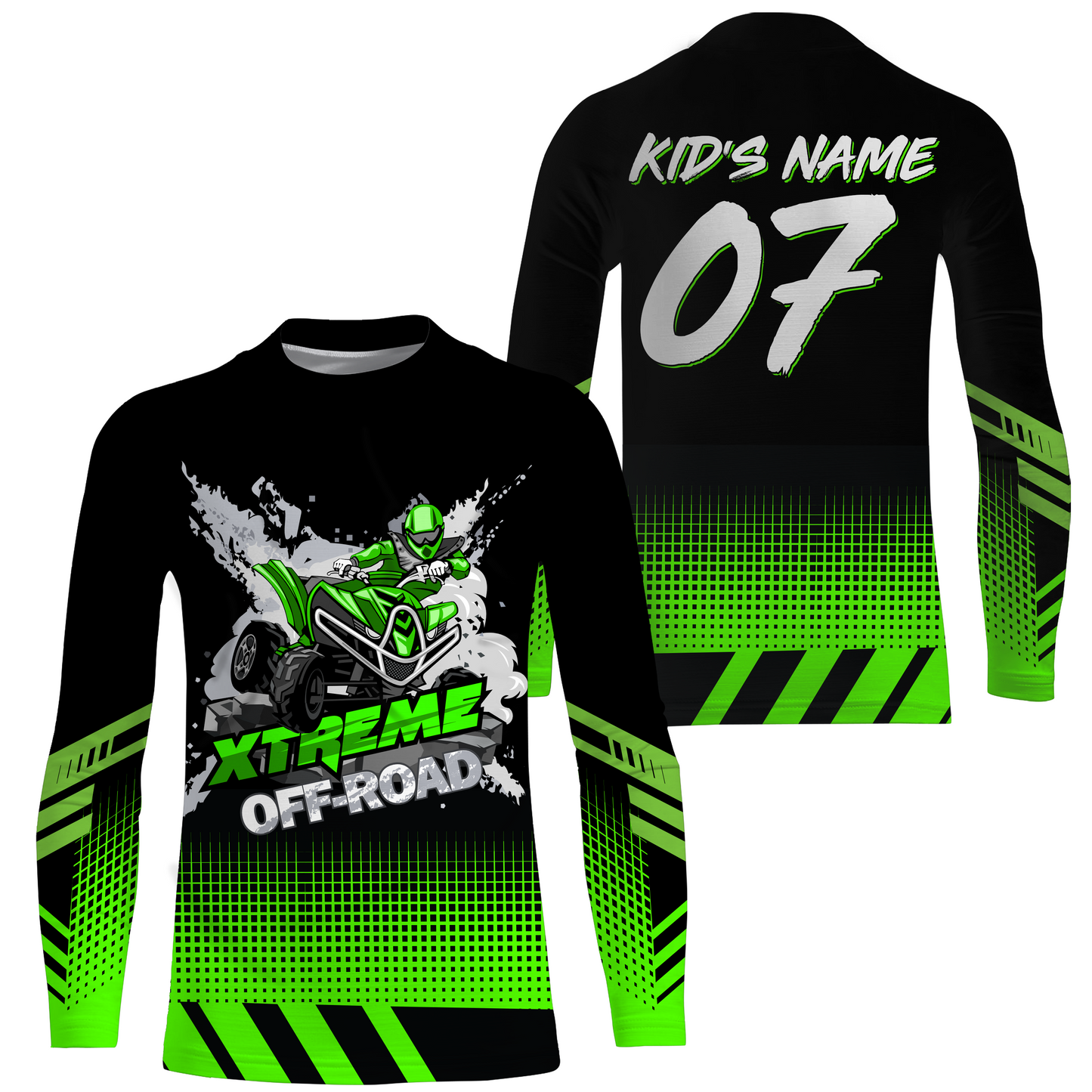 Custom ATV Motocross Jersey Green Upf30+ Kid Men Women Quad Bike Shirt Extreme Off-Road PDT846