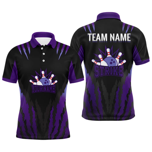 Strike Bowling Jersey For Men Personalized Bowling Shirt Team Bowling Polo Shirt BDT286