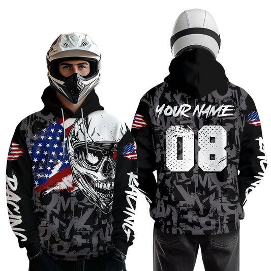 Patriotic Motocross Hoodie for Men Women Dirt Bike Racing Hoodie Custom Riding Shirt MH162
