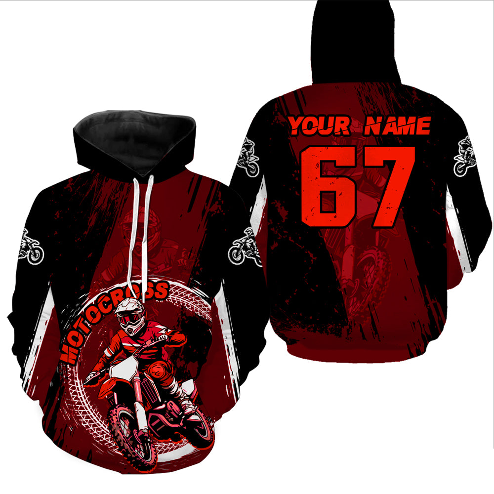 Adult&Kid Red Custom Motocross Jersey Upf30+ Dirt Bike Jersey Mens Women Motocross Shirt| CTP53