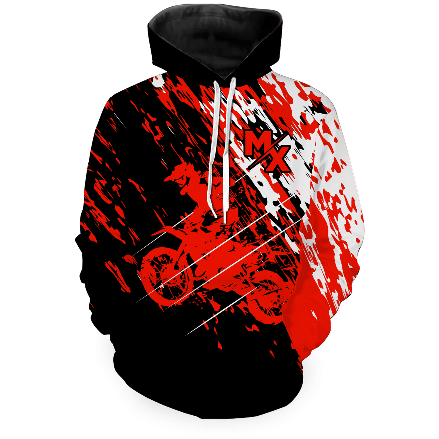 Custom Dirt Bike Hoodie Red Motocross Hoodie Mens Women Motocross Hooded Jersey| CTP20
