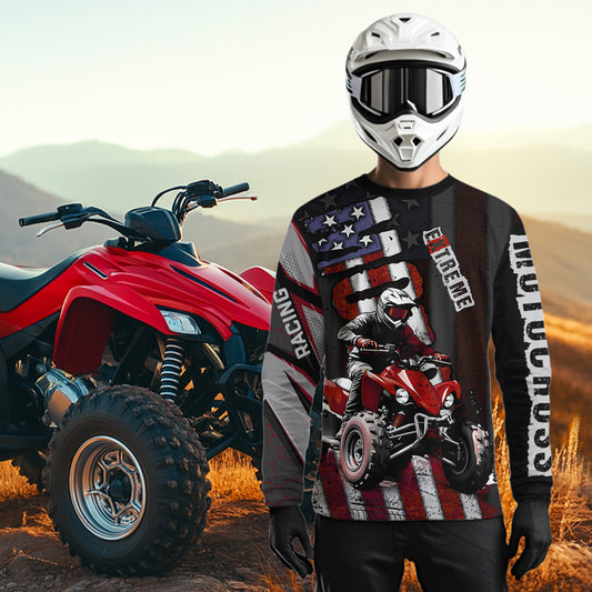 Custom ATV Motocross Jerseys UPF30+ Quad Bike Shirt Racing Adult Youth Kid American Flag Dirt Bike Jersey NHN005