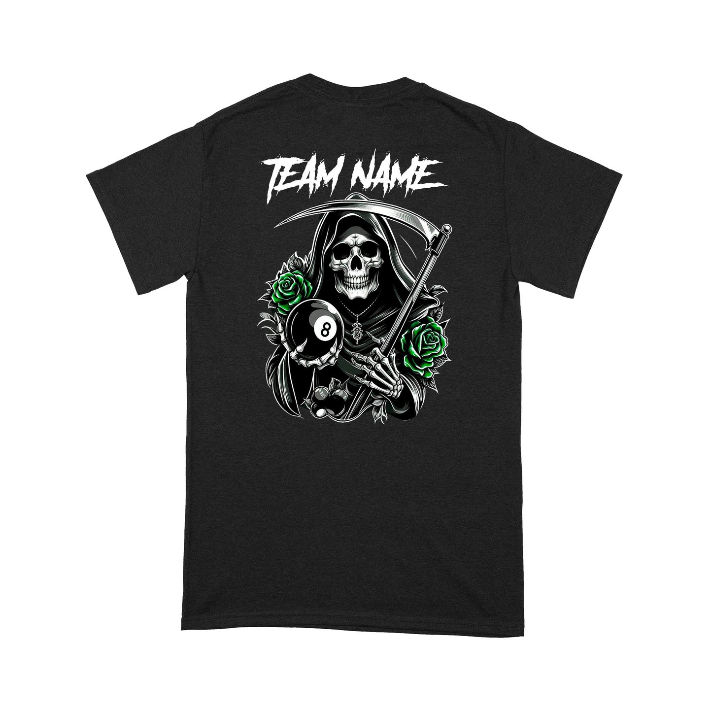 Personalized Multicolor Grim Reaper Billiard Shirts, Funny 8 Ball T-Shirts For Pool Team Player TDM3916
