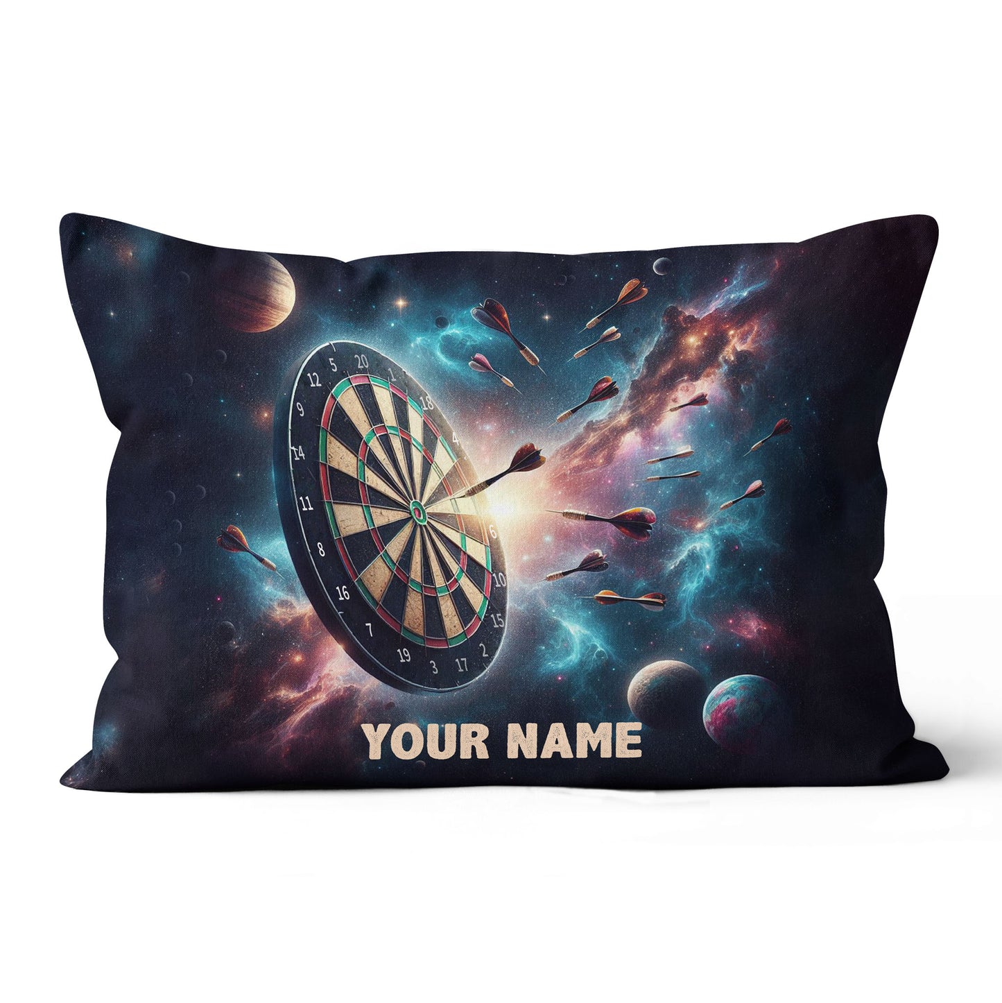 Dartboard In Galaxy Custom Darts Throw Pillow Personalized Dart Gifts LDT1150