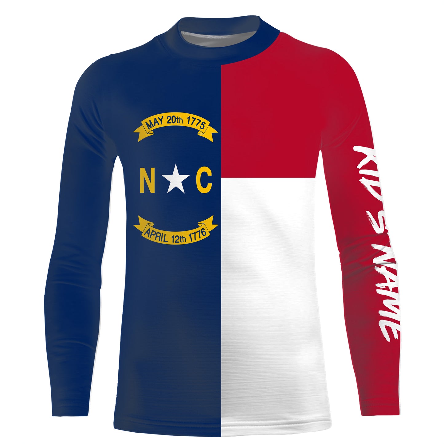 North Carolina Flag Customize UV Protection Long Sleeve Performance Shirts Personalized Patriotic Gifts - IPHW736