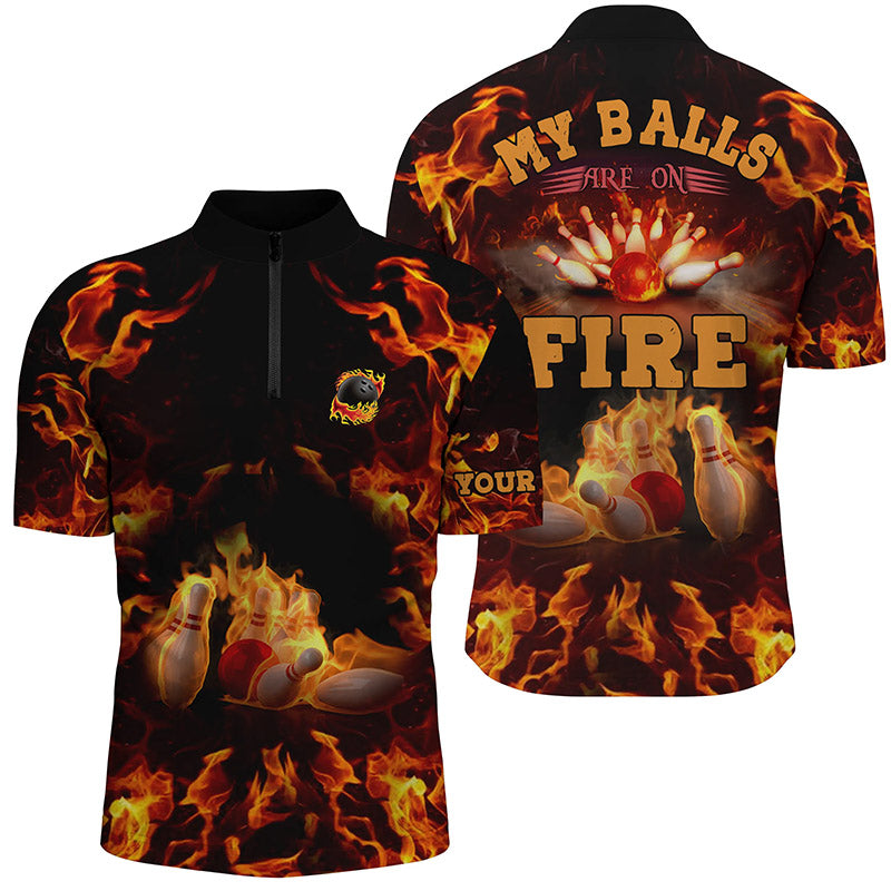 Custom bowling shirt for men – personalized team jersey front view