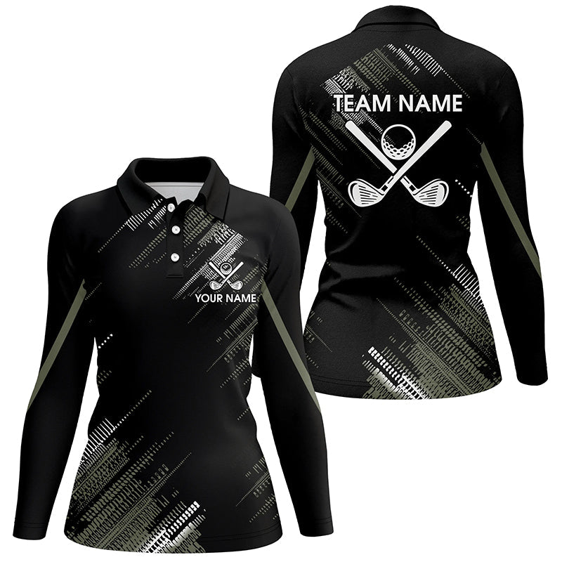 Black Womens golf polo shirts custom golf clubs team golf shirts, gifts for the golfer NQS7343