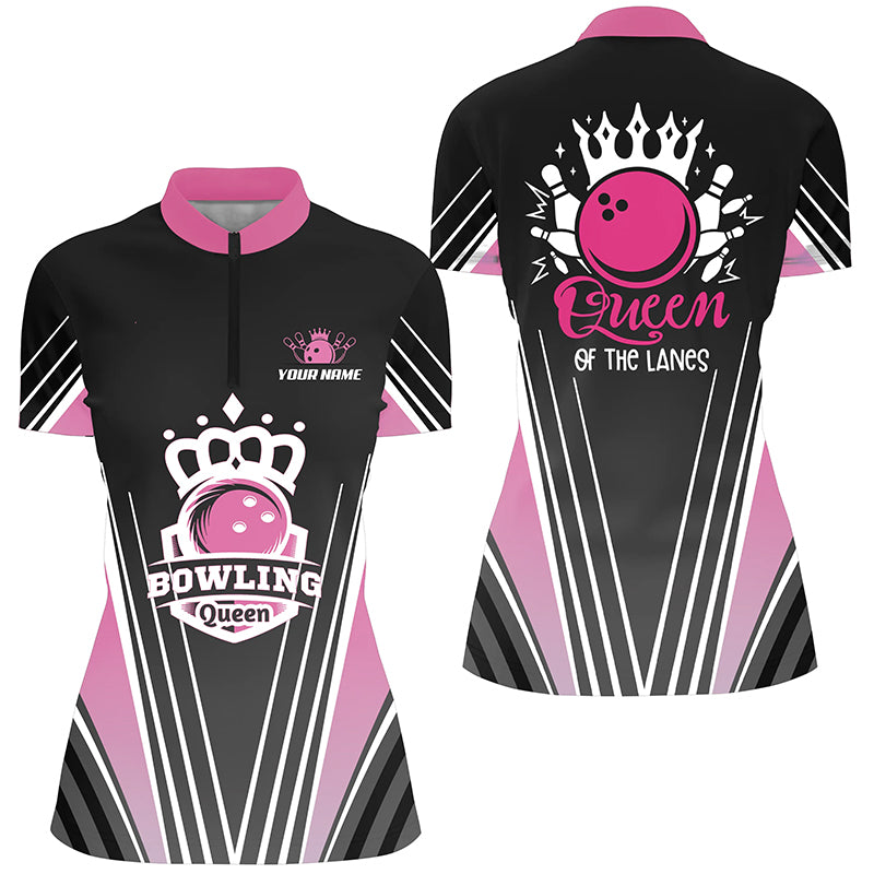 Custom bowling shirt for women – personalized team jersey front view