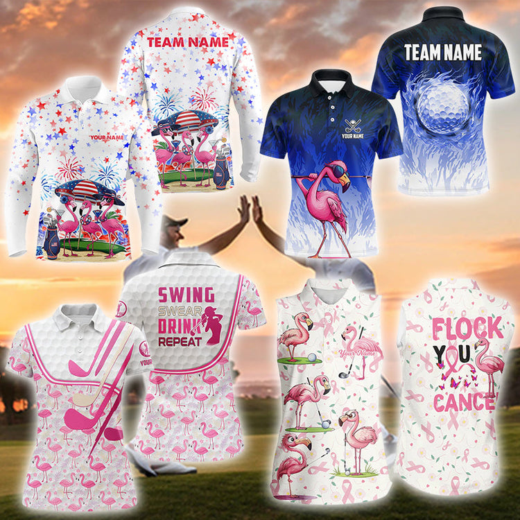 flamingo golf shirt