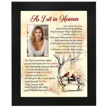 Memorial Shadow Box As I Sit in Heaven Memorial Picture Frame for Loss of Loved One 2x3 Photo TND1