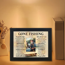 Load image into Gallery viewer, Gone Fishing Memorial Shadow Box, Gone Fishing in Heaven, Fishing in Memory Loss of Loved One TND6