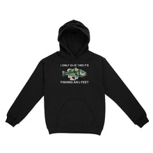 Load image into Gallery viewer, Funny fishing shirt - I only give two f's Unisex Hoodie