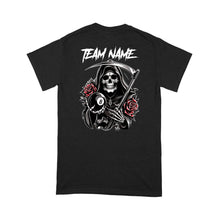 Load image into Gallery viewer, Personalized Multicolor Grim Reaper Billiard Shirts, Funny 8 Ball T-Shirts For Pool Team Player TDM3916