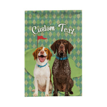 Load image into Gallery viewer, Custom text and pet photo green argyle pattern golf Garden Flag, Personalized Golfing Gift NQS9905