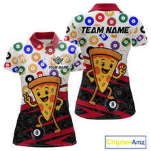 Load image into Gallery viewer, Two views of shirt with pizza design and 'Team Name' text, featuring Chiptee Amz branding.