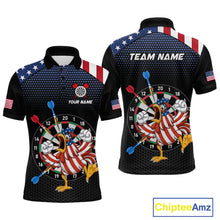 Load image into Gallery viewer, Custom Funny Chicken Dart Shirt American Dart Jerseys for Men Polo &amp; 1/4 Zip Dartboard Shirt DHT6