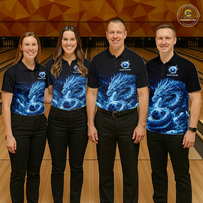Ice Dragon Bowling Team Shirt Custom Bowling Jersey for Women Bowling Outfit QZT997