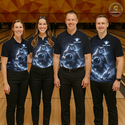Custom Wolf Bowling Team Shirt for Men Bowling League Jersey Polo & Quarter-Zip Bowling Shirt QZT880
