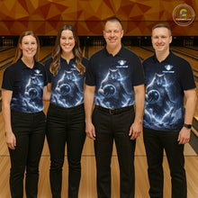 Load image into Gallery viewer, Custom Wolf Bowling Team Shirt for Men Bowling League Jersey Polo &amp; Quarter-Zip Bowling Shirt QZT880